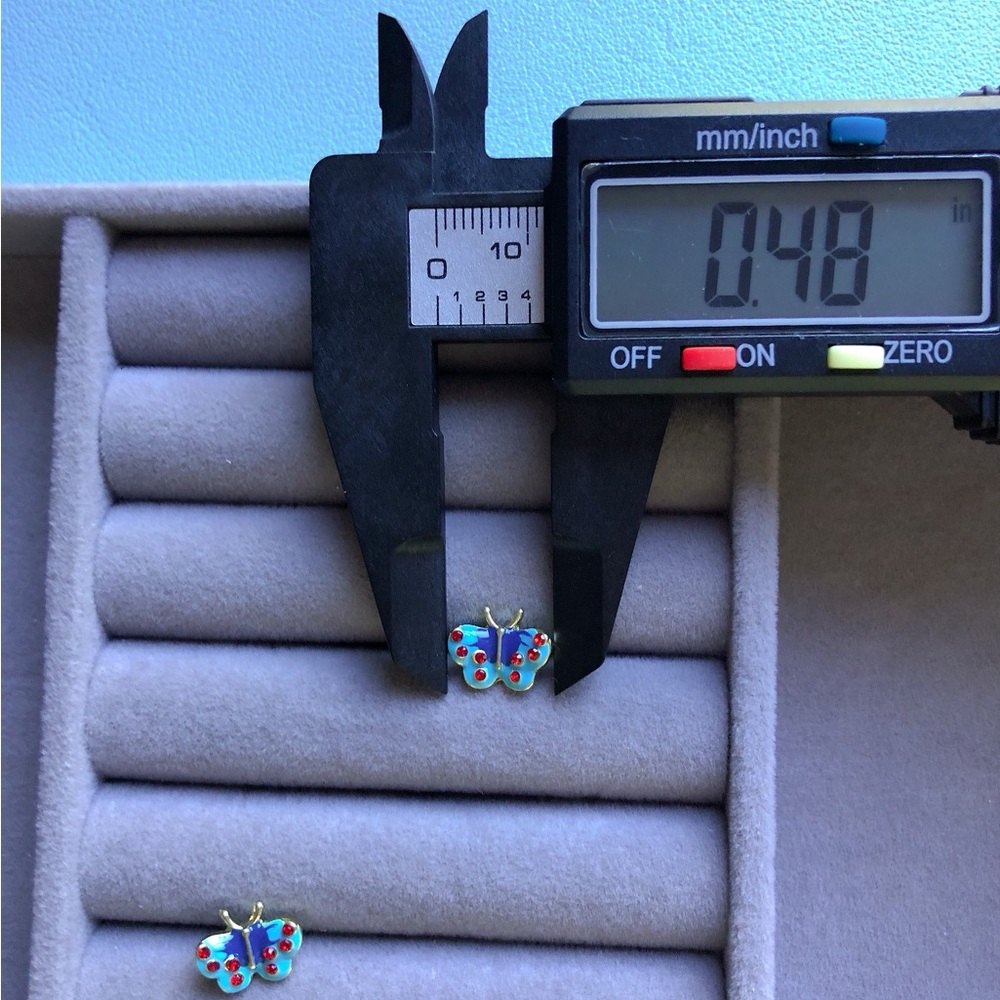 ✨Cute Blue Enamel butterfly StudEarrings - Picture 6 of 6